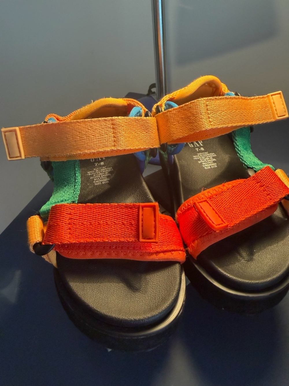 GAP Kids Multicolor Strappy Sandals - Orange, Red & Green